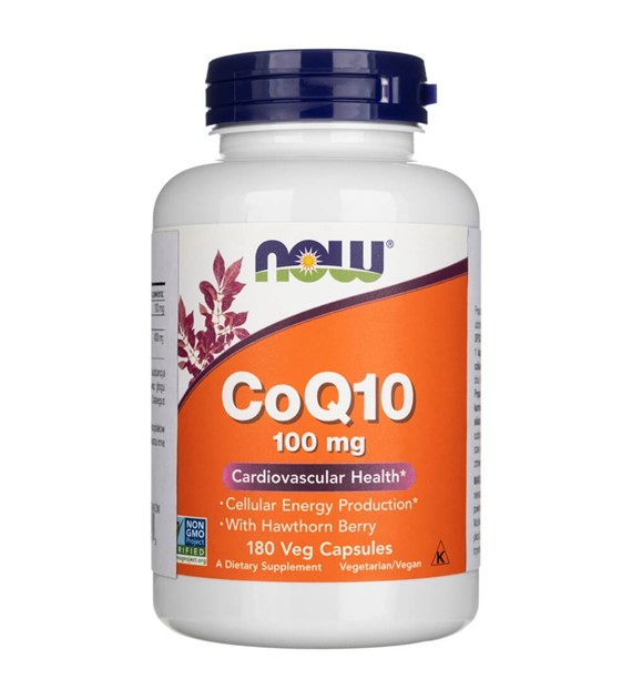 Now Foods CoQ10 100 mg mit Weißdornbeere - 180 pflanzliche Kapseln