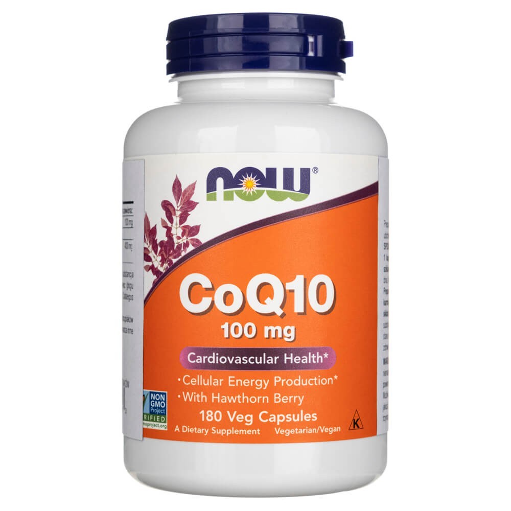 Now Foods CoQ10 100 mg s hlohovými bobulemi - 180 veg. kapslí