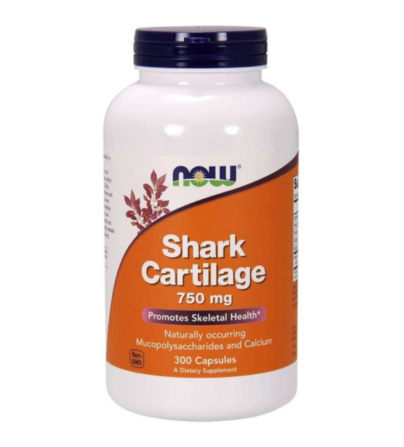 Now Foods Shark Cartilage (Chrząstka rekina) 750 mg - 300 kapsułek