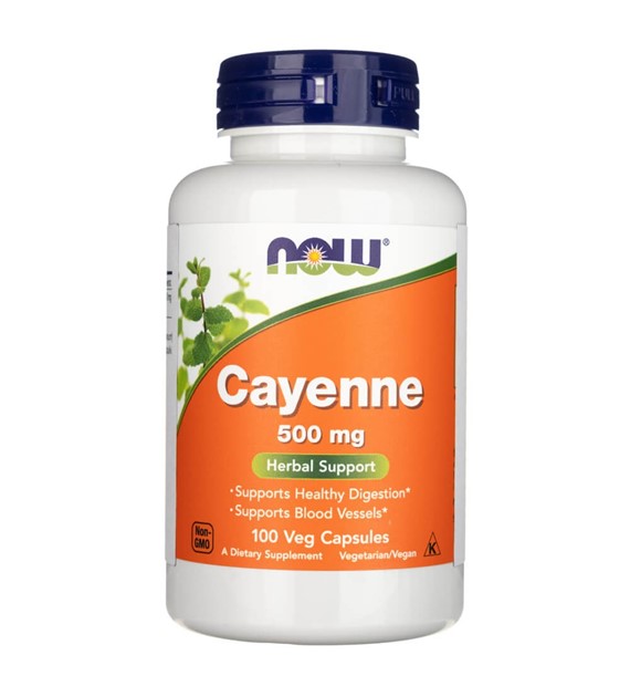 Now Foods Cayenne (Pieprz kajeński) 500 mg - 100 kapsułek