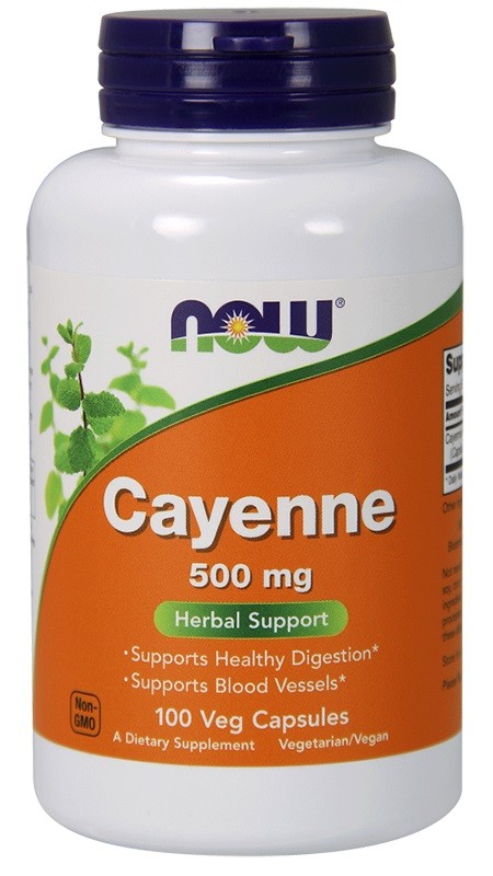 Now Foods Cayenne (Pieprz kajeński) 500 mg - 250 kapsułek