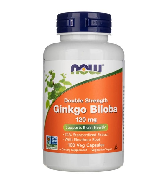 Now Foods Ginkgo Biloba (Miłorząb japoński) 120 mg - 100 kapsułek