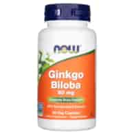Now Foods Ginkgo Biloba (Miłorząb Japoński) 60 mg - 60 kapsułek