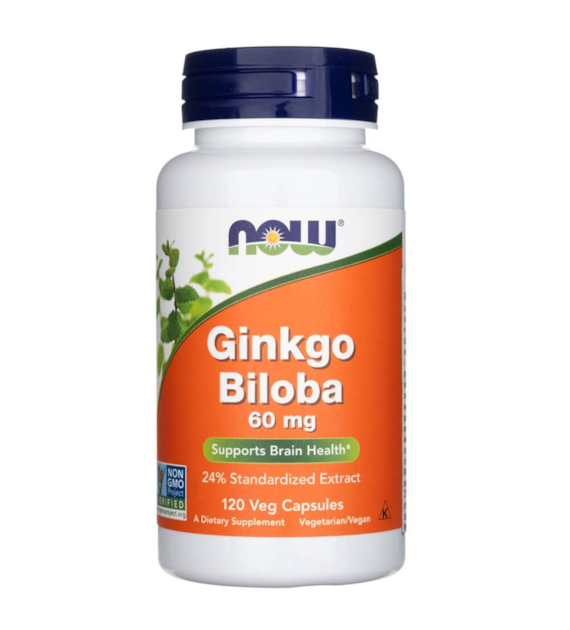 Now Foods Ginkgo Biloba (Miłorząb Japoński) 60 mg - 120 kapsułek