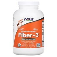 Now Foods Fiber-3, Błonnik pokarmowy w proszku - 454 g