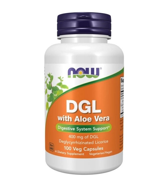 Now Foods DGL 400 mg z Aloesem - 100 kapsułek
