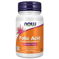 Now Foods Kwas foliowy + Witamina B12 - 100 tabletek