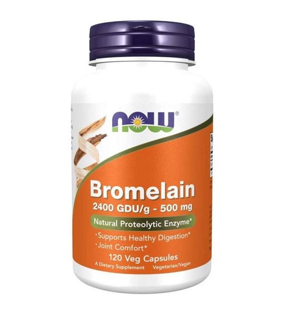 Now Foods Bromelaina 500 mg, 2400 GDU/g - 120 kapsułek