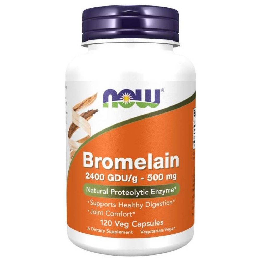 Now Foods Bromelaina 500 mg, 2400 GDU/g - 120 kapsułek