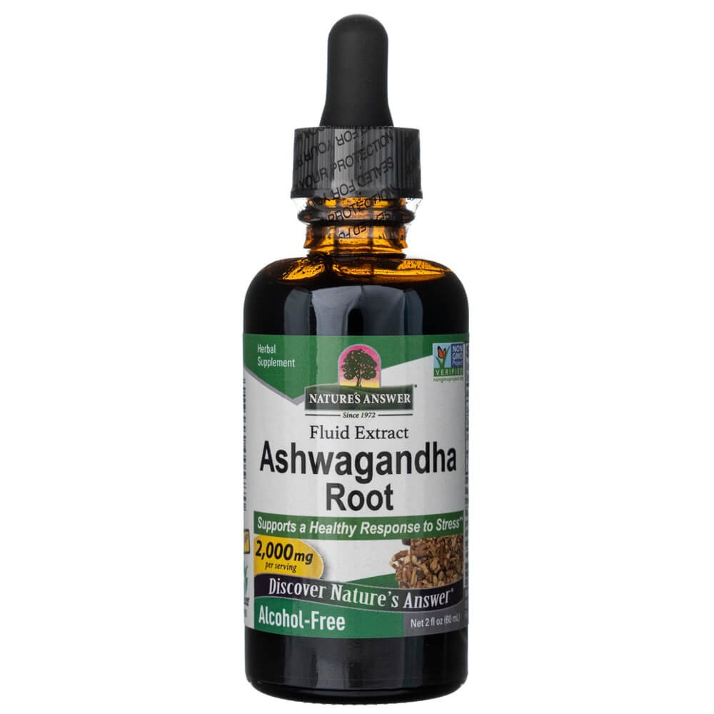 Nature's Answer Ashwagandha, płynny ekstrakt, bez alkoholu 2000 mg - 30 ml