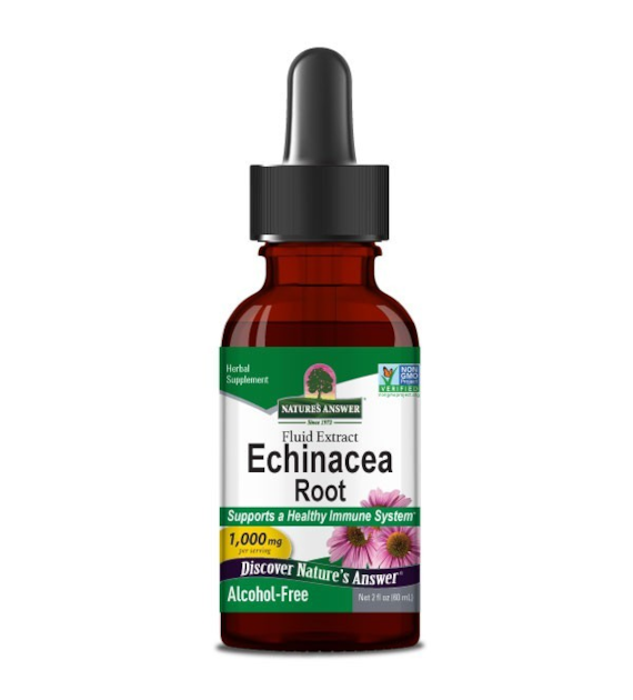 Nature's Answer Echinacea, bez alkoholu, krople 1000 mg - 60 ml