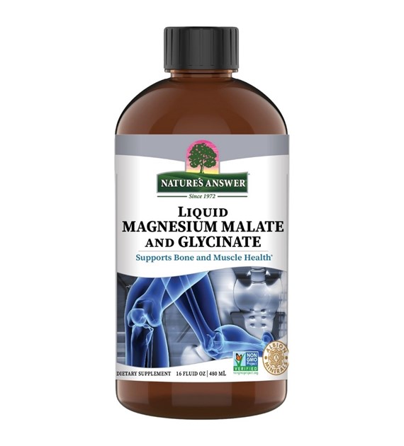 Nature's Answer  Jabłczan i glicynian magnezu w płynie - 480 ml