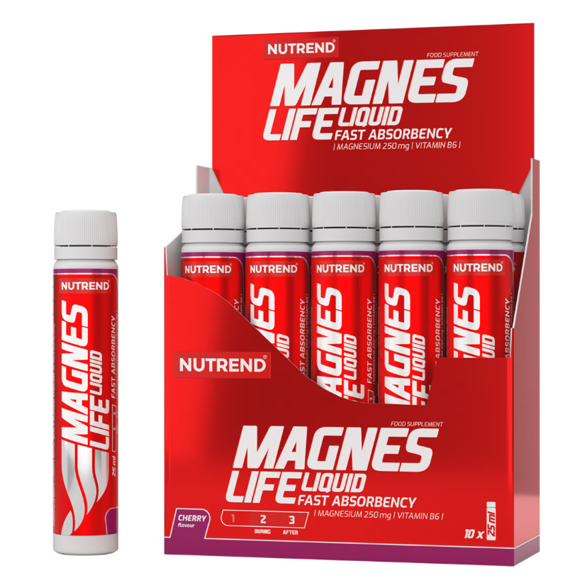 Nutrend Magneslife w płynie wiśniowy - 10x25 ml