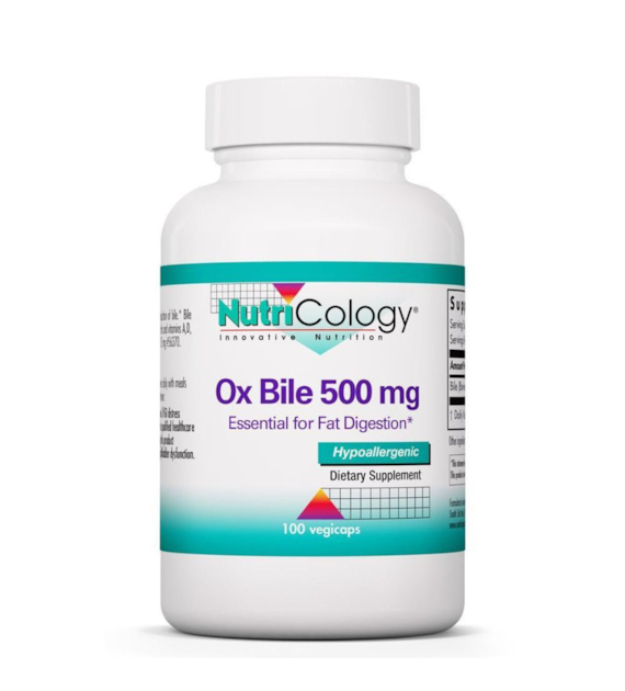 Nutricology Ox Bile 500 mg - 100 Veg Capsules