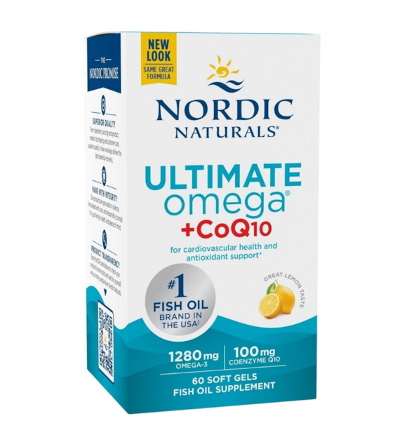 Nordic Naturals Ultimate Omega + Coq10, cytryna - 120 kapsułek