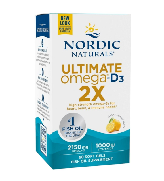 Nordic Naturals Ultimate Omega-D3 2X, cytryna - 60 kapsułek