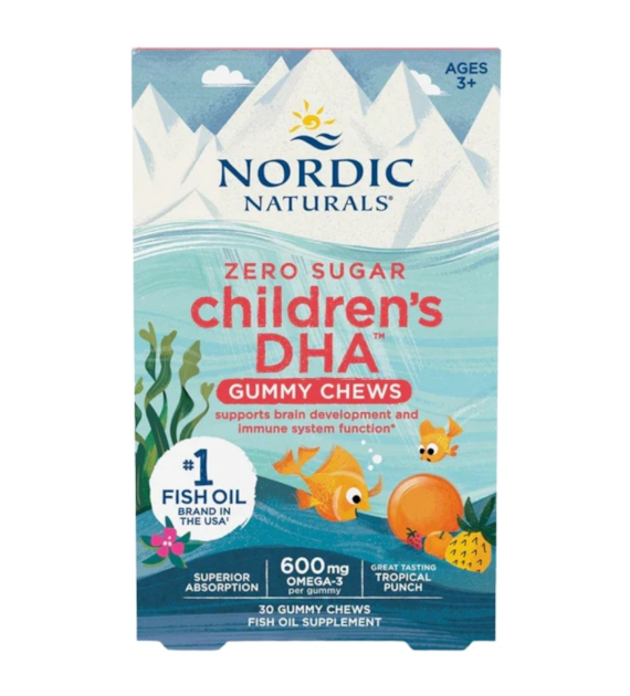 Nordic Naturals Children's DHA, Omega-3 dla dzieci w żelkach, tropikalny - 30 sztuk