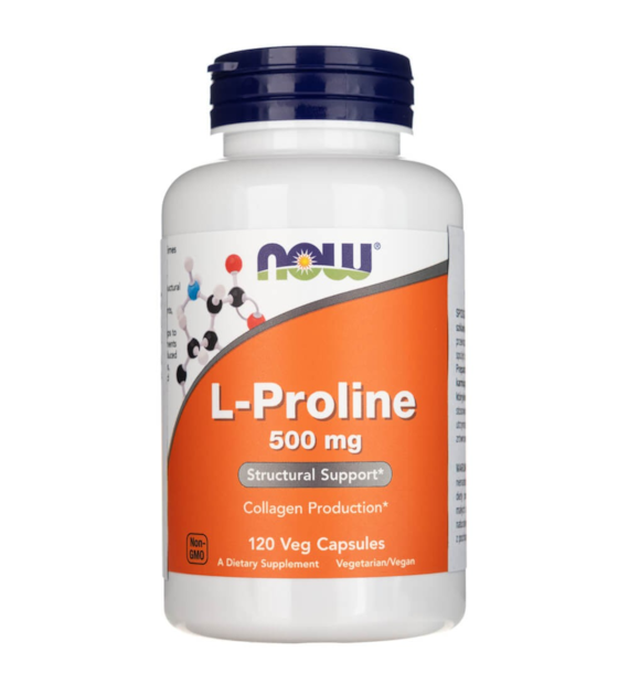 Now Foods L-Proline 500 mg - 120 veg. kapslí
