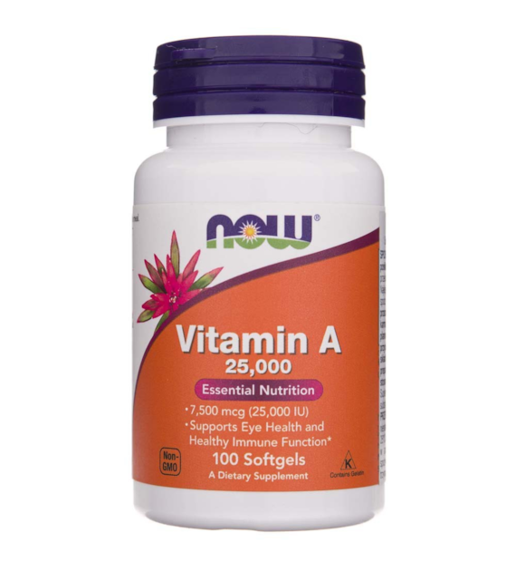 Now Foods Vitamin A 7500 mcg (25000 IU) - 100 Softgels