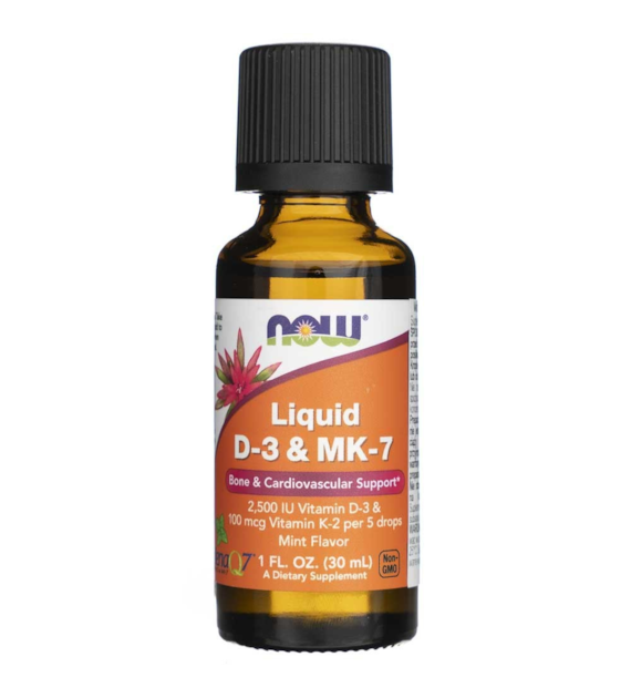 Now Foods Flüssiges D-3 & MK-7 - 30 ml