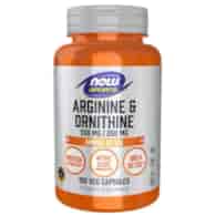 Now Foods L-arginina 500 mg i L-ornityna 250 mg - 100 kapsułek