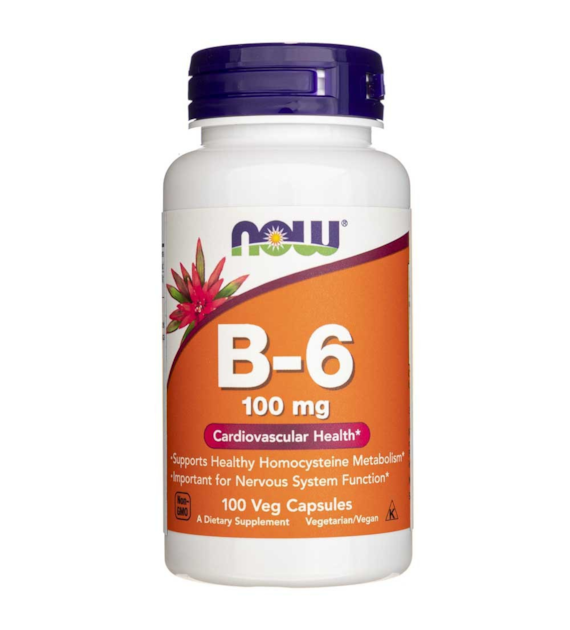 Now Foods Vitamin B-6 100 mg - 100 Veg Capsules
