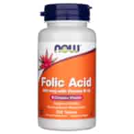 Now Foods Folsäure 800 mcg mit Vitamin B-12 - 250 Tabletten