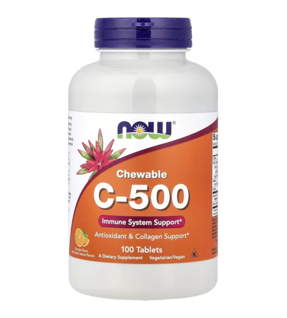 Now Foods Vitamin C-500 Orange Chewable - 100 Tablets