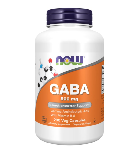 Now Foods GABA 500 mg z witaminą B6 - 200 kapsułek