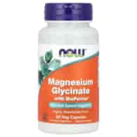Now Foods Glicynian magnezu 100 mg z BioPerine - 60 kapsułek