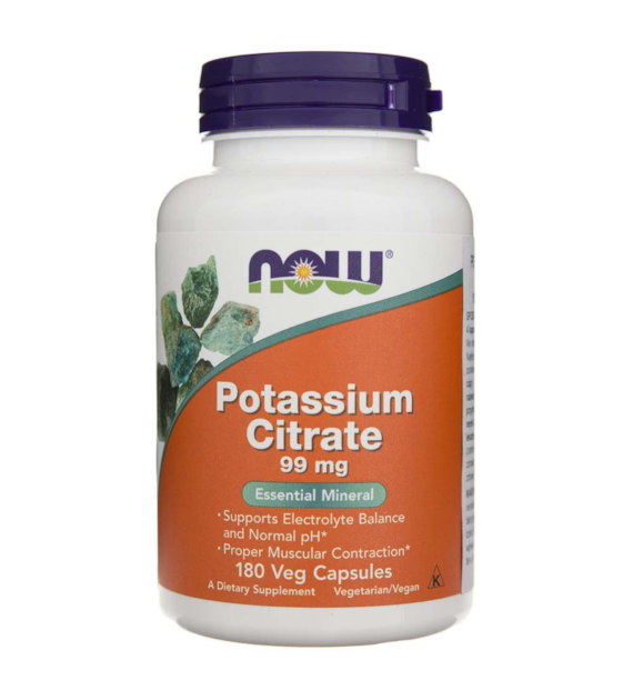Now Foods Cytrynian potasu 99 mg - 180 kapsułek