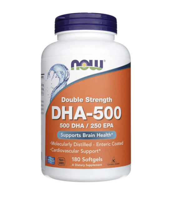 Now Foods DHA-500 Double Strength (doppelte Stärke) - 180 Weichkapseln