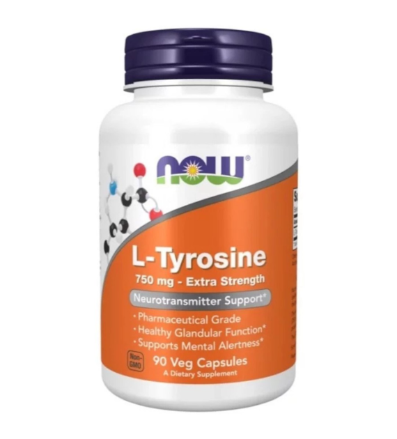 Now Foods L-Tyrozyna 750 mg  - 90 kapsułek
