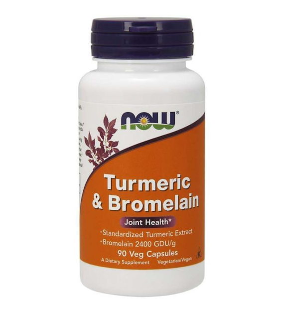 Now Foods Kurkuma 300 mg i Bromelaina 150 mg - 90 kapsułek