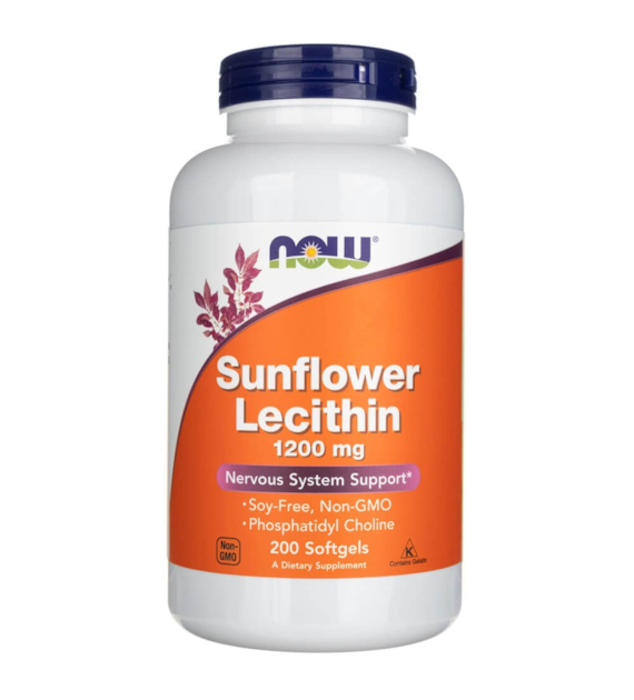 Now Foods Sunflower Lecithin (Lecytyna Słonecznikowa) 1200 mg - 200 kapsułek