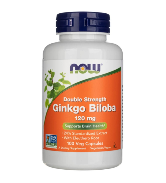 Now Foods Dvojitá síla Ginkgo Biloba 120 mg - 100 Veg kapslí