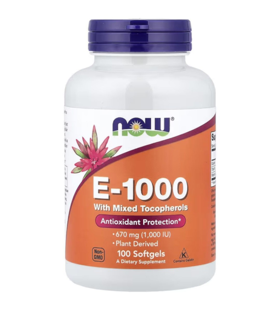 Now Foods Vitamin E-1000 Gemischte Tocopherole 670 mg - 50 Weichkapseln