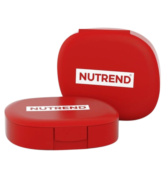 Nutrend Pill Box Pojemnik na kapsułki, witaminy z przegródkami czerwony