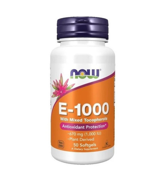 NOW Foods Witamina E 1000 IU z mieszanymi tokoferolami - 50 sztuk