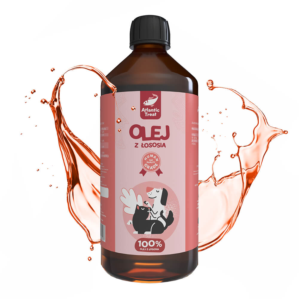 Atlantic Treat Olej z łososia 100% dla psa i kota - 1000 ml