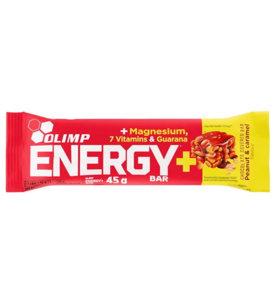 Olimp Energy+ Bar, Baton energetyczny, orzeszki ziemne & karmel - 45 g