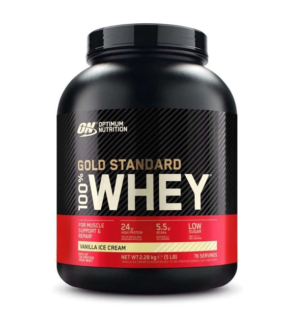 Optimum Nutrition Gold Standard 100% Whey Protein, lody waniliowe - 2280 g