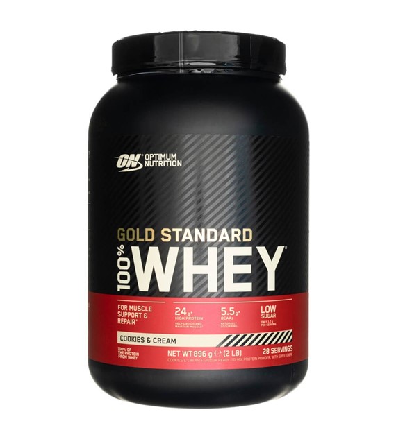 Optimum Nutrition Gold Standard 100% Whey Protein, Cookies & Cream - 896 g