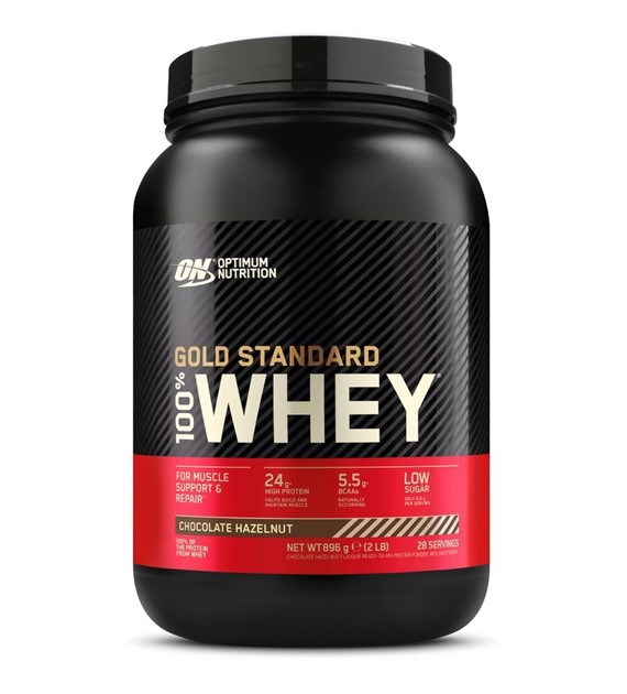 Optimum Nutrition Gold Standard 100% syrovátkový protein, čokoláda s lískovými oříšky - 896 g