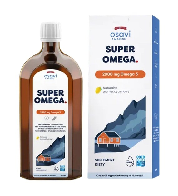 Osavi Super Omega, 2900 mg Omega 3, cytrynowy (Marine) - 500 ml
