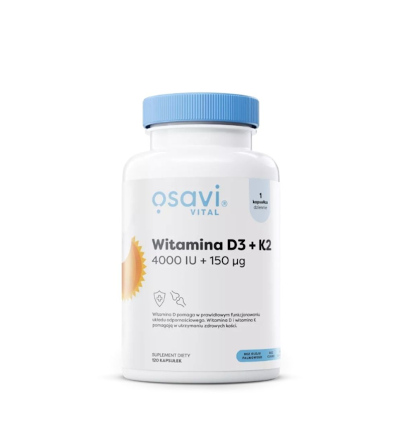 Osavi Witamina D3 + K2, 4000 IU + 150 µg - 120 kapsułek