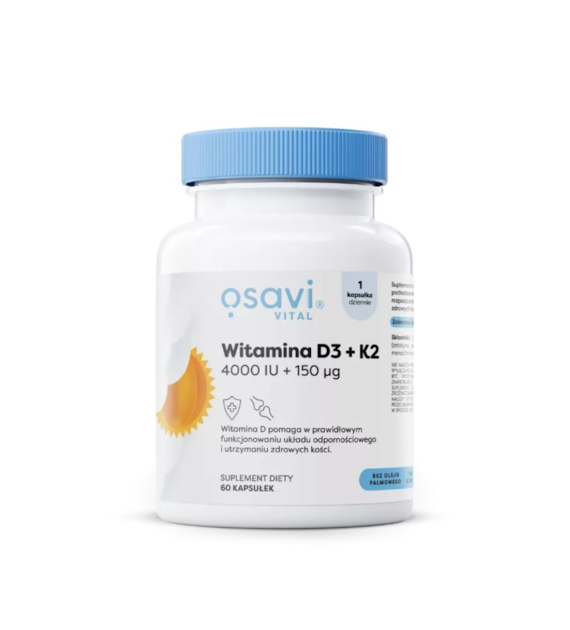Osavi Witamina D3 + K2, 4000 IU + 150 µg - 60 kapsułek