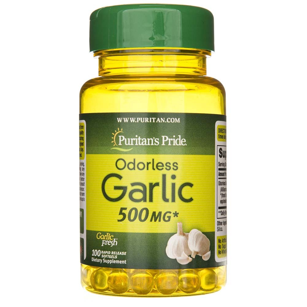 БАД «Puritans Pride» Odorless Garlic 500 мг, 100 капсул