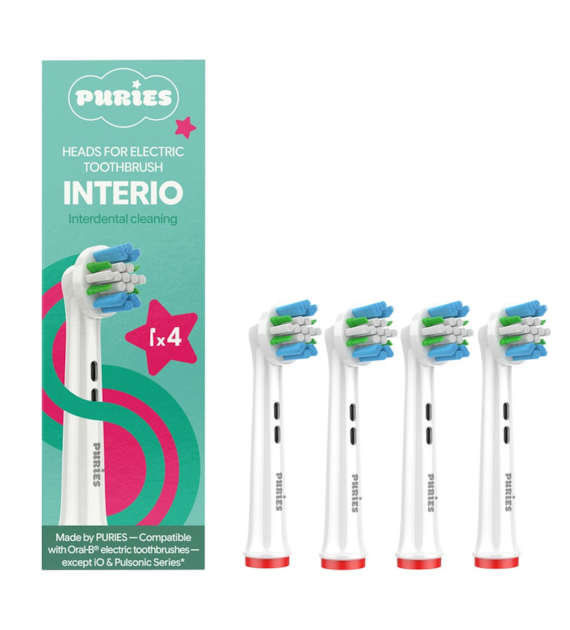 Puries Interio Końcówki do szczoteczek elektrycznych Oral-B - 4 sztuki