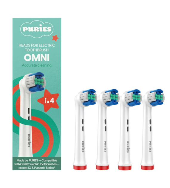 Puries Omni Końcówki do szczoteczek elektrycznych Oral-B - 4 sztuki